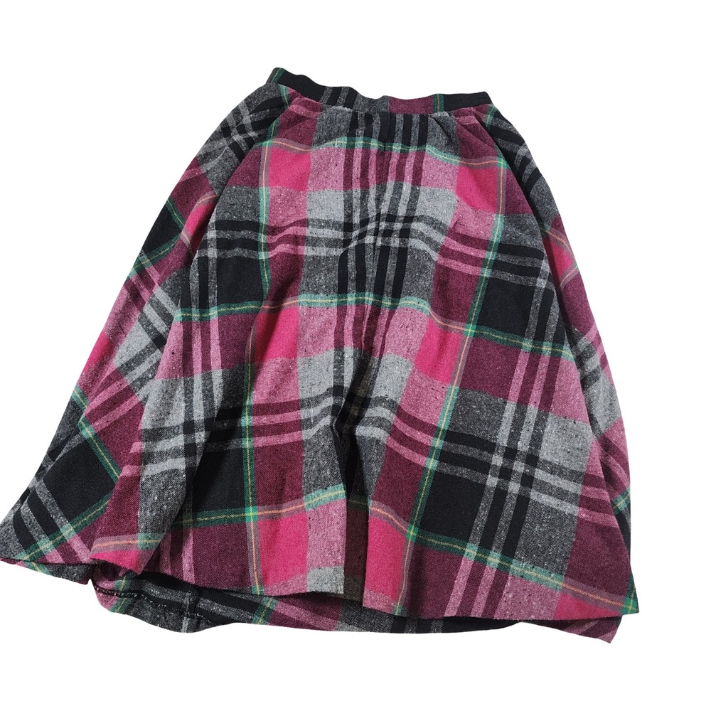 Vintage JCPenney Fashions Pink Plaid Wool Blend Midi Skirt High‎ Waist USA 1030